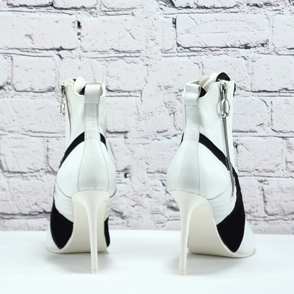 PUMA X FENTY – Leather ankle boot heels, approx. 3.75", white/black, size 5.5 - Picture 6 of 13